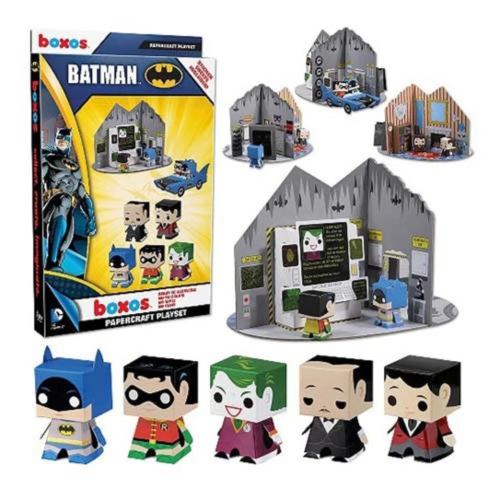 Funko DC Comics - BATMAN & ROBIN Boxos Papercraft BATCAVE Activity Playset